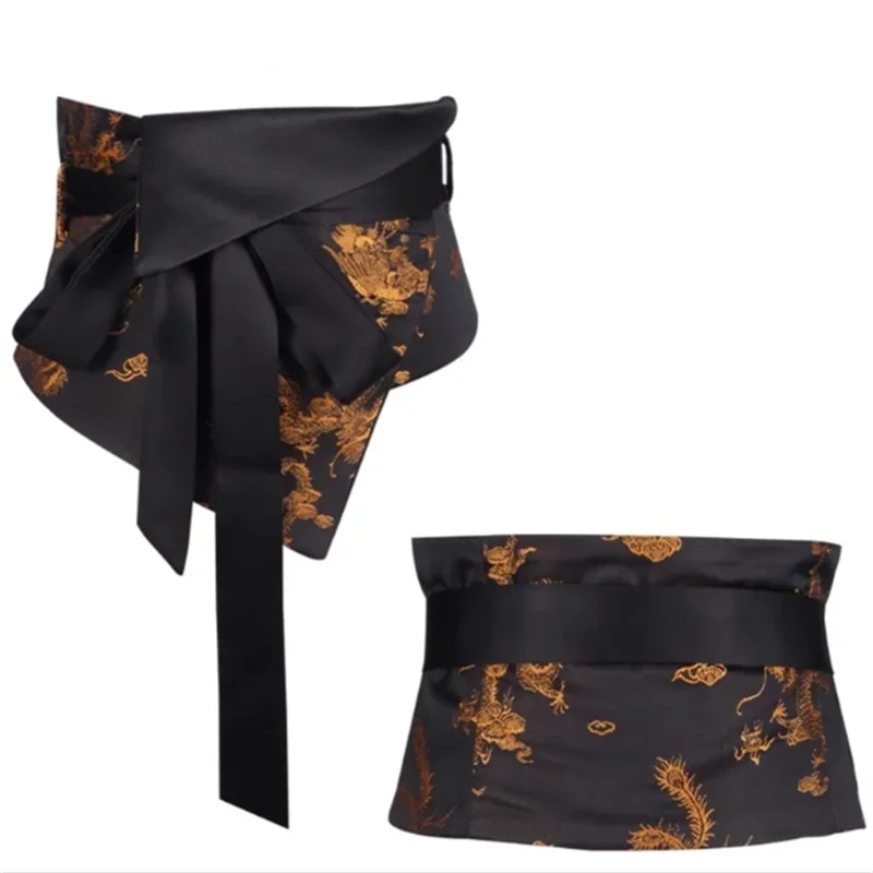 Женская поясная рубашка с широким поясом - Фотография_3