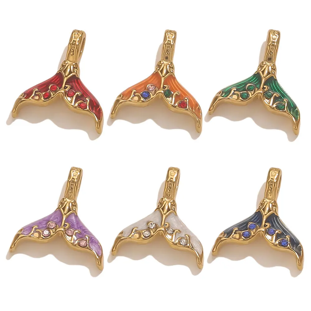 Золотая эмаль хвост русалки подвески - Фотография_2