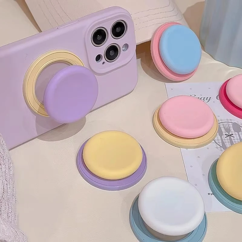 Симпатичный силиконовый круглый магнитный держатель macaron - Фотография_3