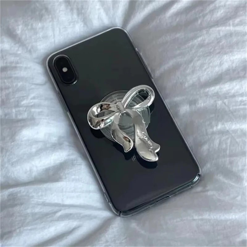 Корейский милый серебристый бант griptok - Фотография_4