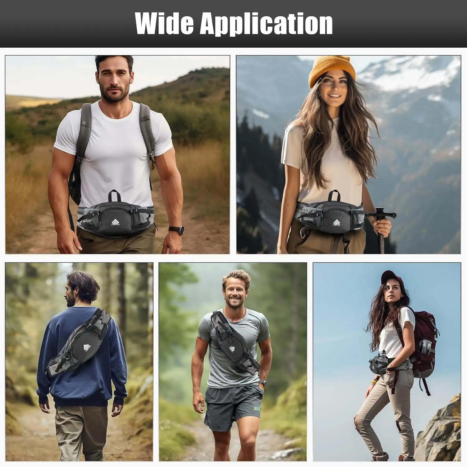 Поясная сумка с держателем для бутылки с водой для мужчин и женщин - Фотография_2