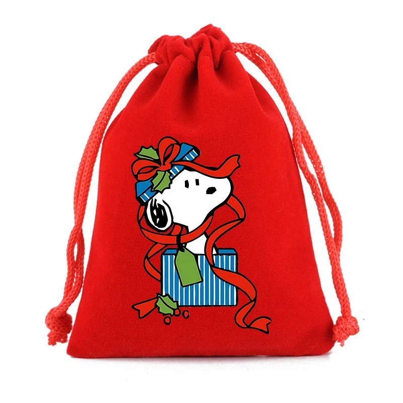 Snoopys красные сумки из нетканого материала на шнурке - Фотография_6