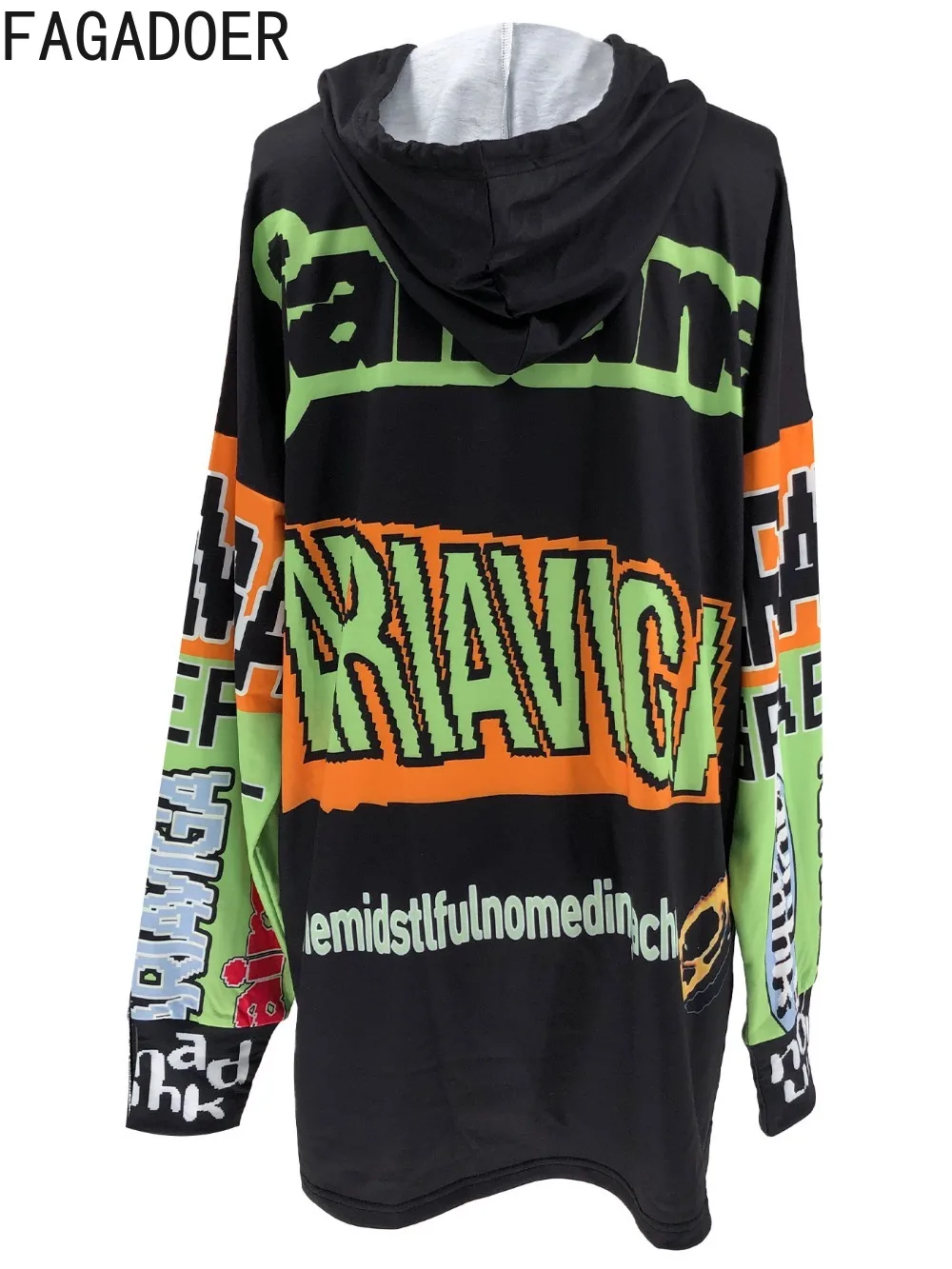 Весенние новые толстовки fagadoer с буквенным принтом в стиле ретро - Фотография_5