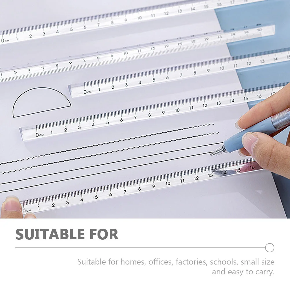 Линейка, пластиковый прозрачный измерительный инструмент для школьников - Фотография_3