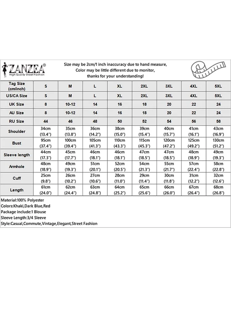 Zanzea модная рабочая рубашка ol - Фотография_6