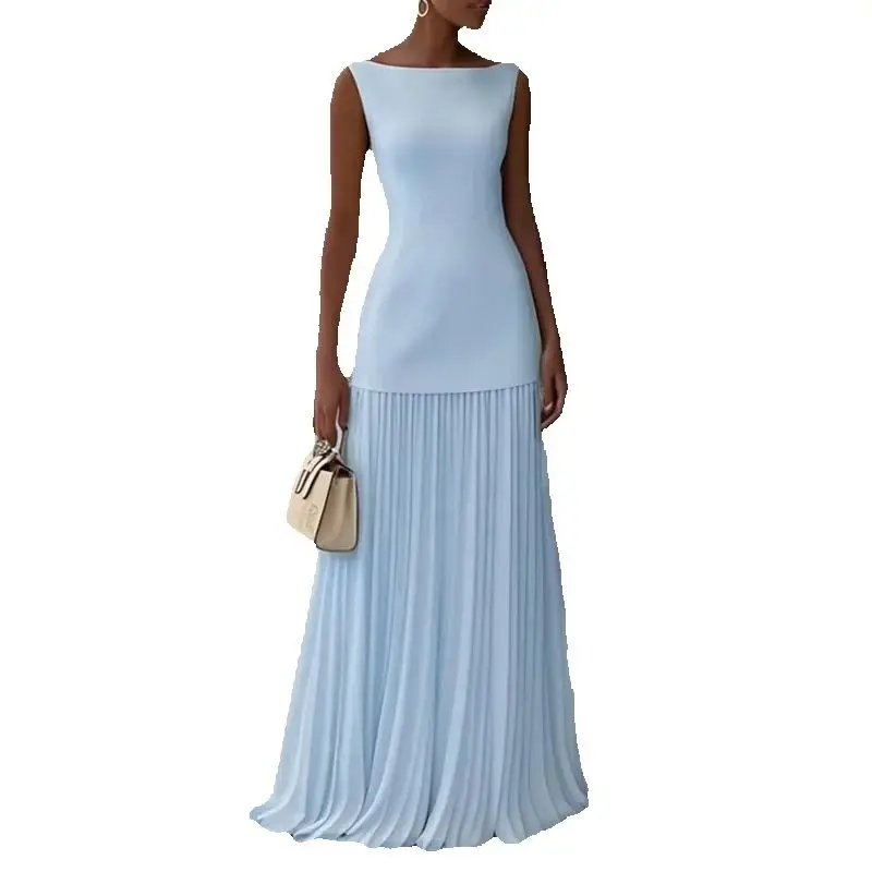 Однотонный жилет без рукавов и плиссированная юбка - Фотография_6