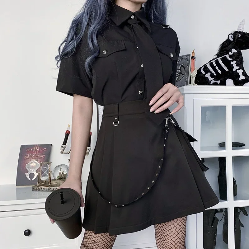 Harajuku панк готический черный - Фотография_4