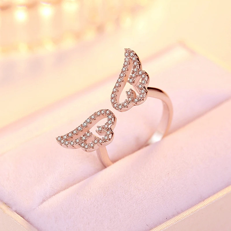 Новая мода из стерлингового серебра 925 пробы с крыльями ангела и стразами - Фотография_3