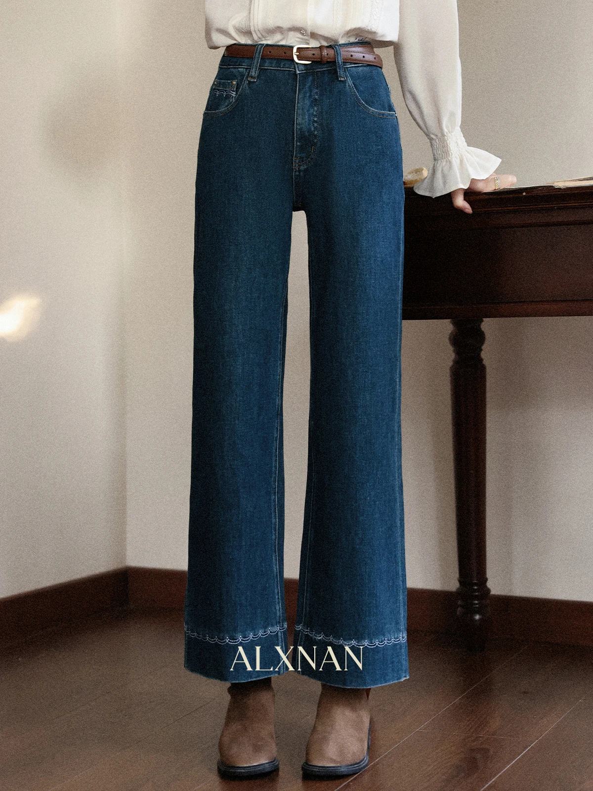 Alxnan винтажные синие джинсы - Фотография_2