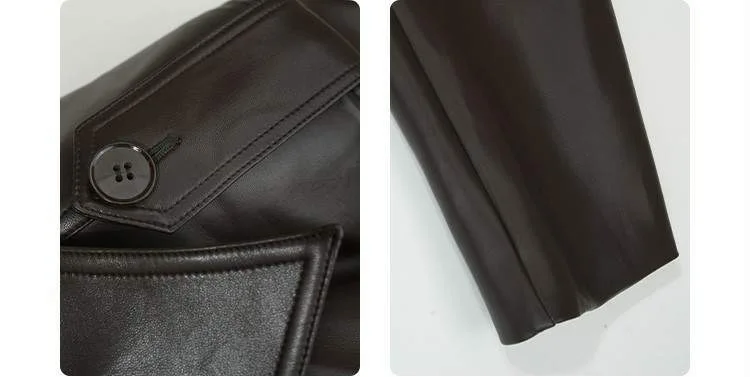 Женские пальто из искусственной кожи с отложным воротником - Фотография_6