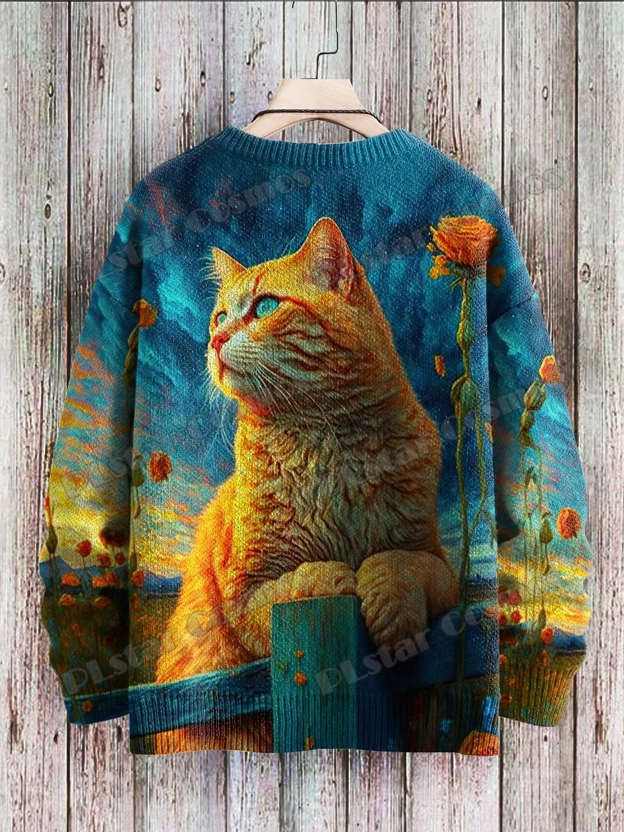 Мужской пуловер с 3d-рисунком кошачий глаз - Фотография_4