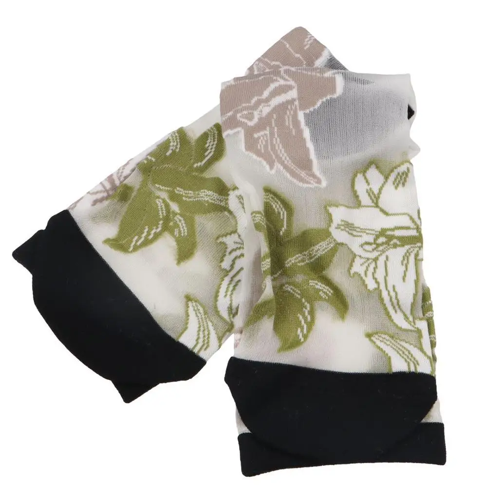 Милые ультратонкие сетчатые шелковые носки с кристаллами для девочек - Фотография_3