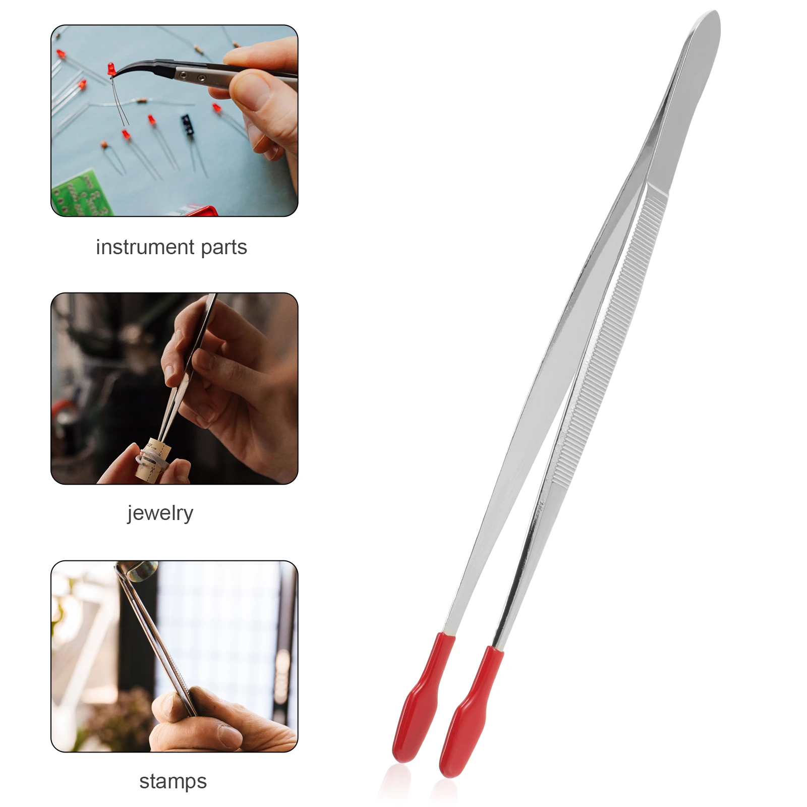 Пинцет из нержавеющей стали с резиновым покрытием - Фотография_6