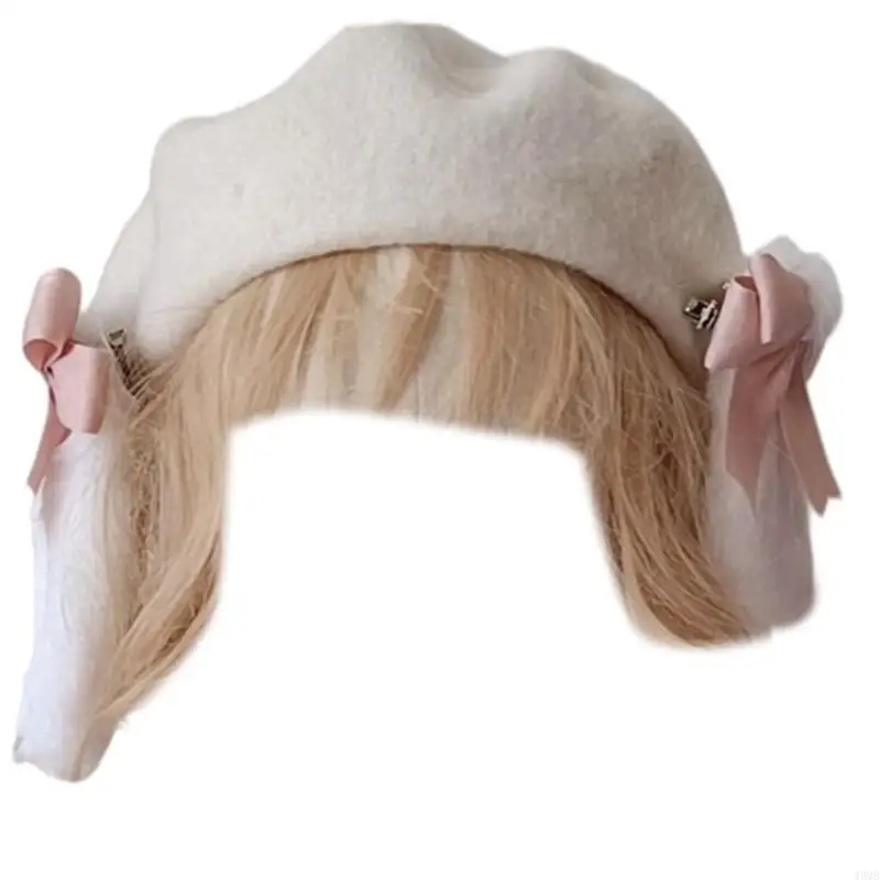 Плюшевые береты с заячьими ушками для девочек - Фотография_4