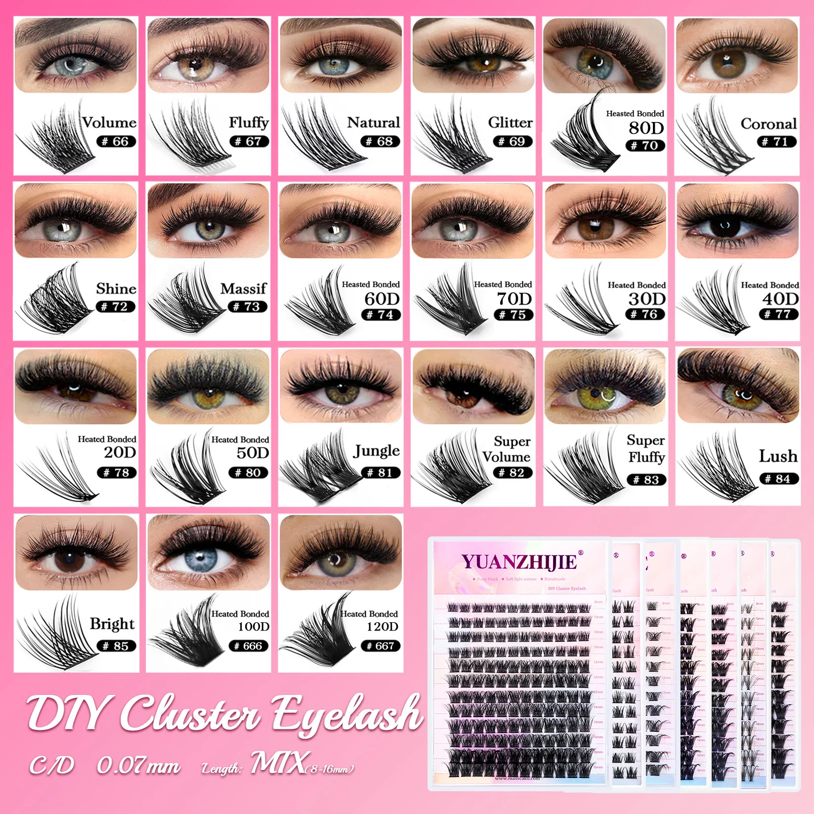 Diy 144, кластерные ресницы yuanzhijie - Фотография_2
