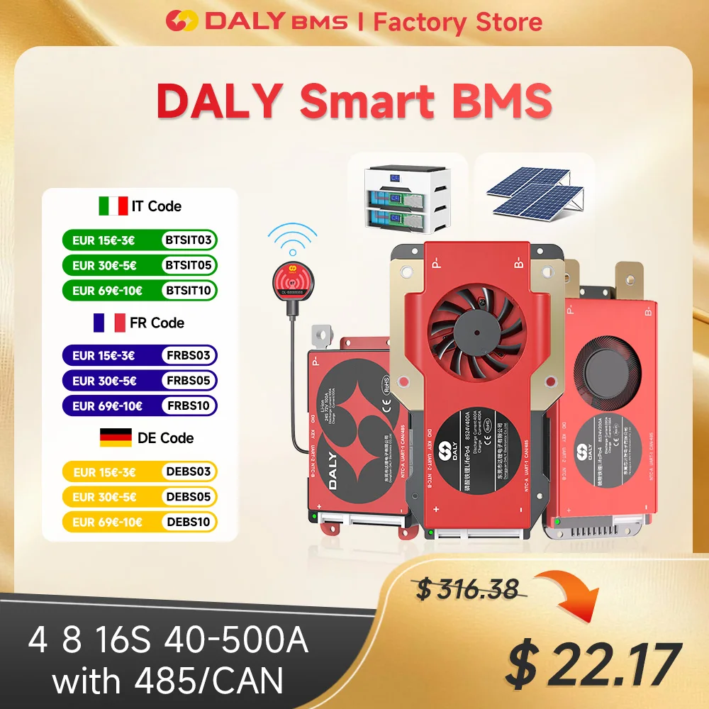 Плата daly smart lifepo4 bms 4s 12v 8s 24v16s 48v 3