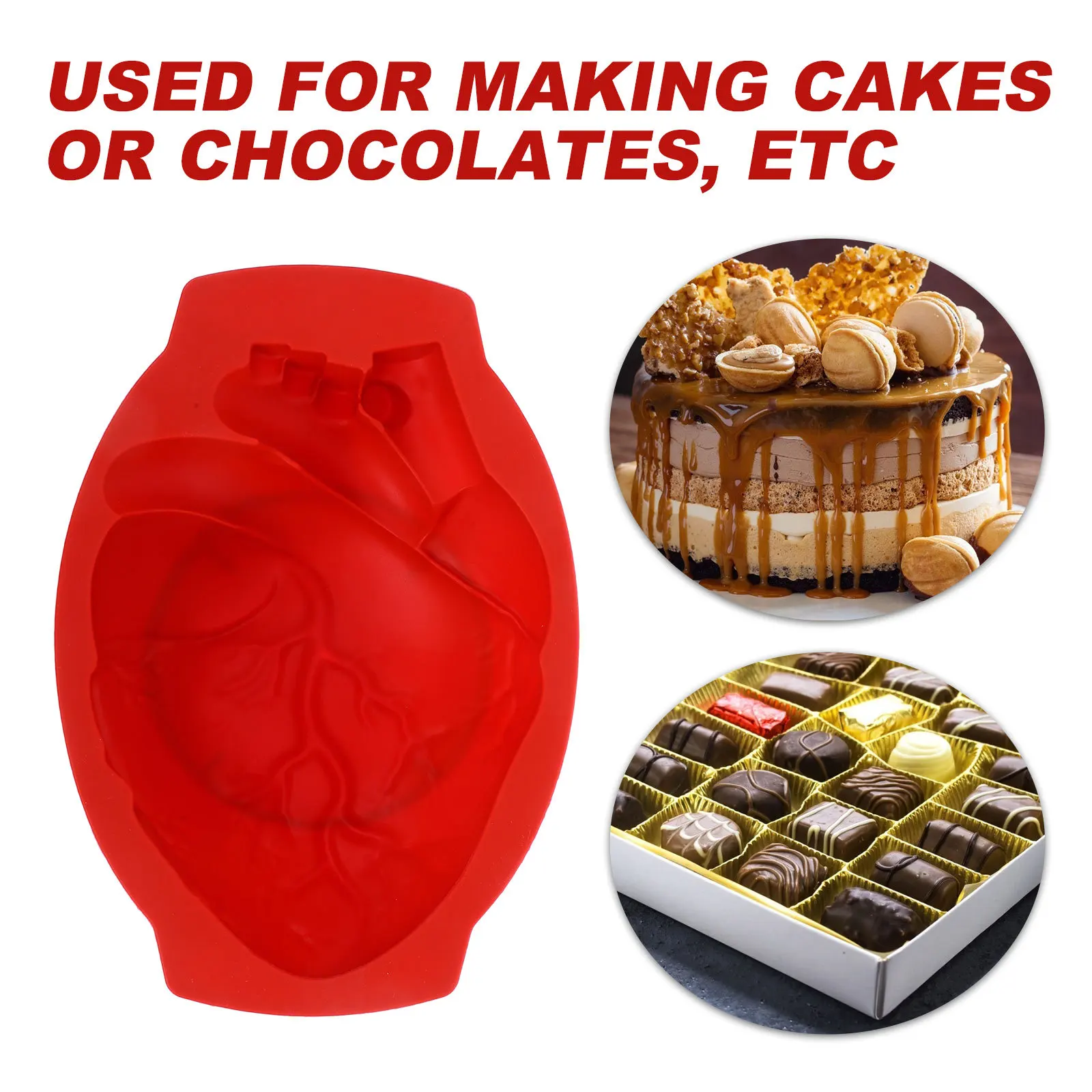 Силиконовая форма для шоколада в форме сердца - Фотография_3