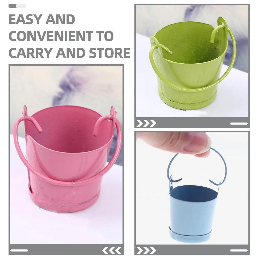 Ведро мини оловянная ваза для цветов - Фотография_3