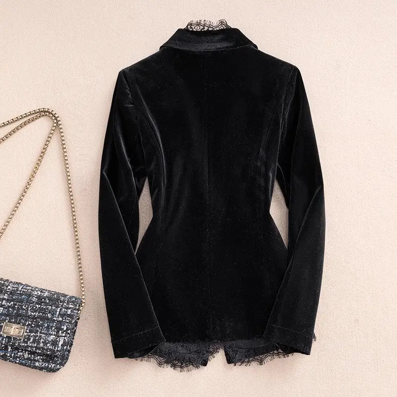 Роскошный женский черный бархатный - Фотография_2