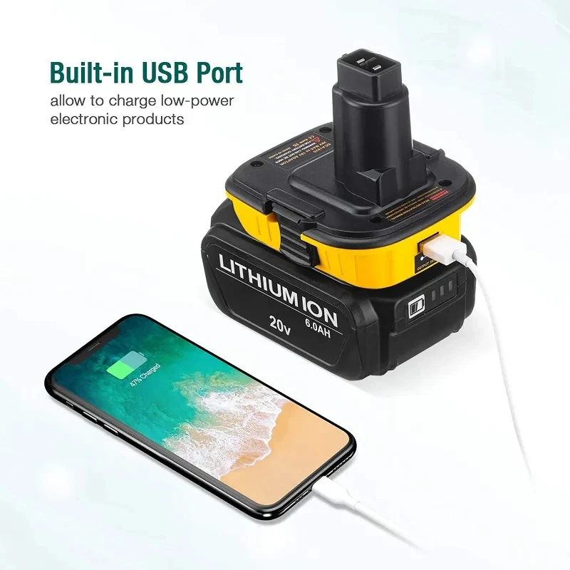 Адаптер аккумулятора 20 в dca1820 для инструментов dewalt 18 в - Фотография_3