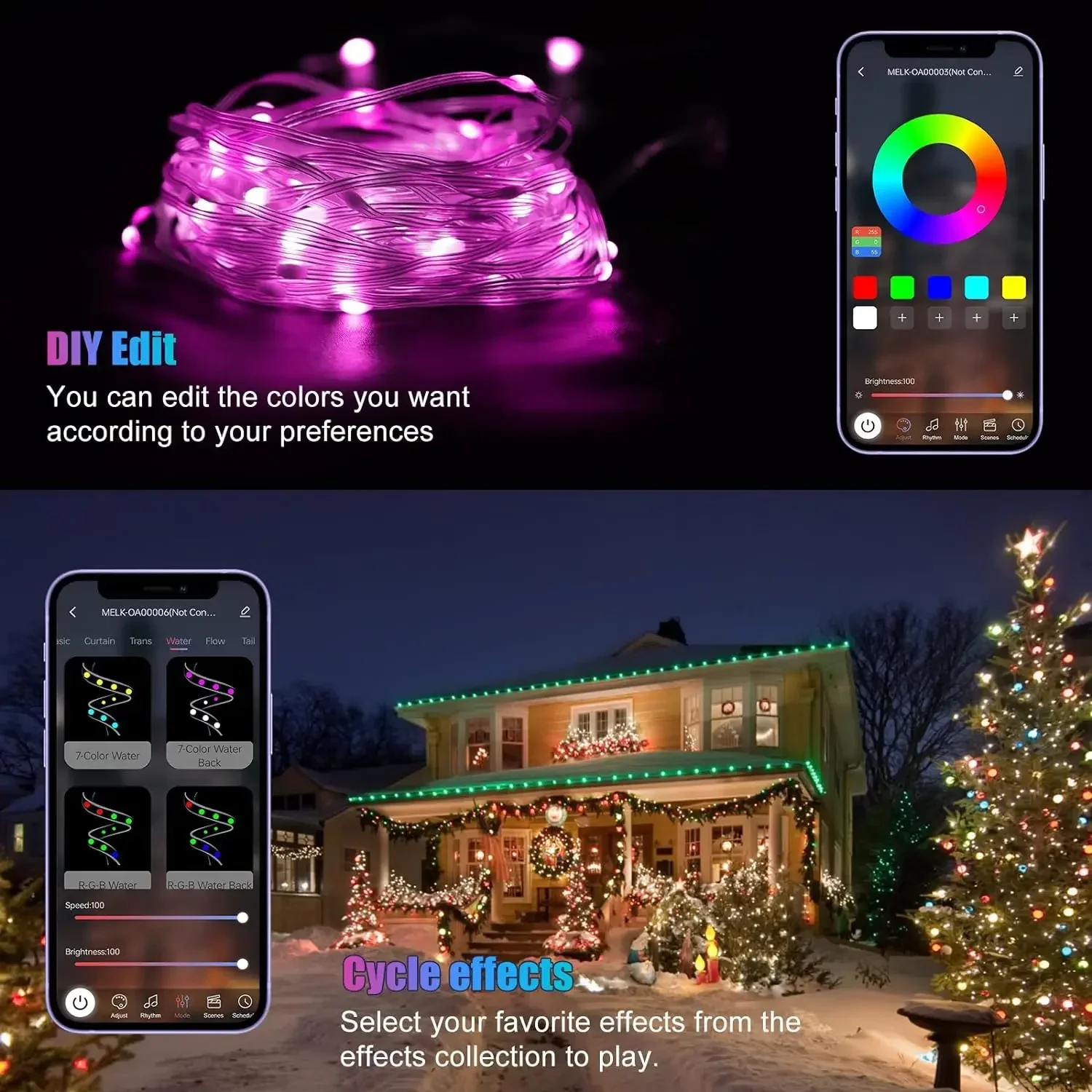 Rgb ic smart string light diy светодиодные - Фотография_2