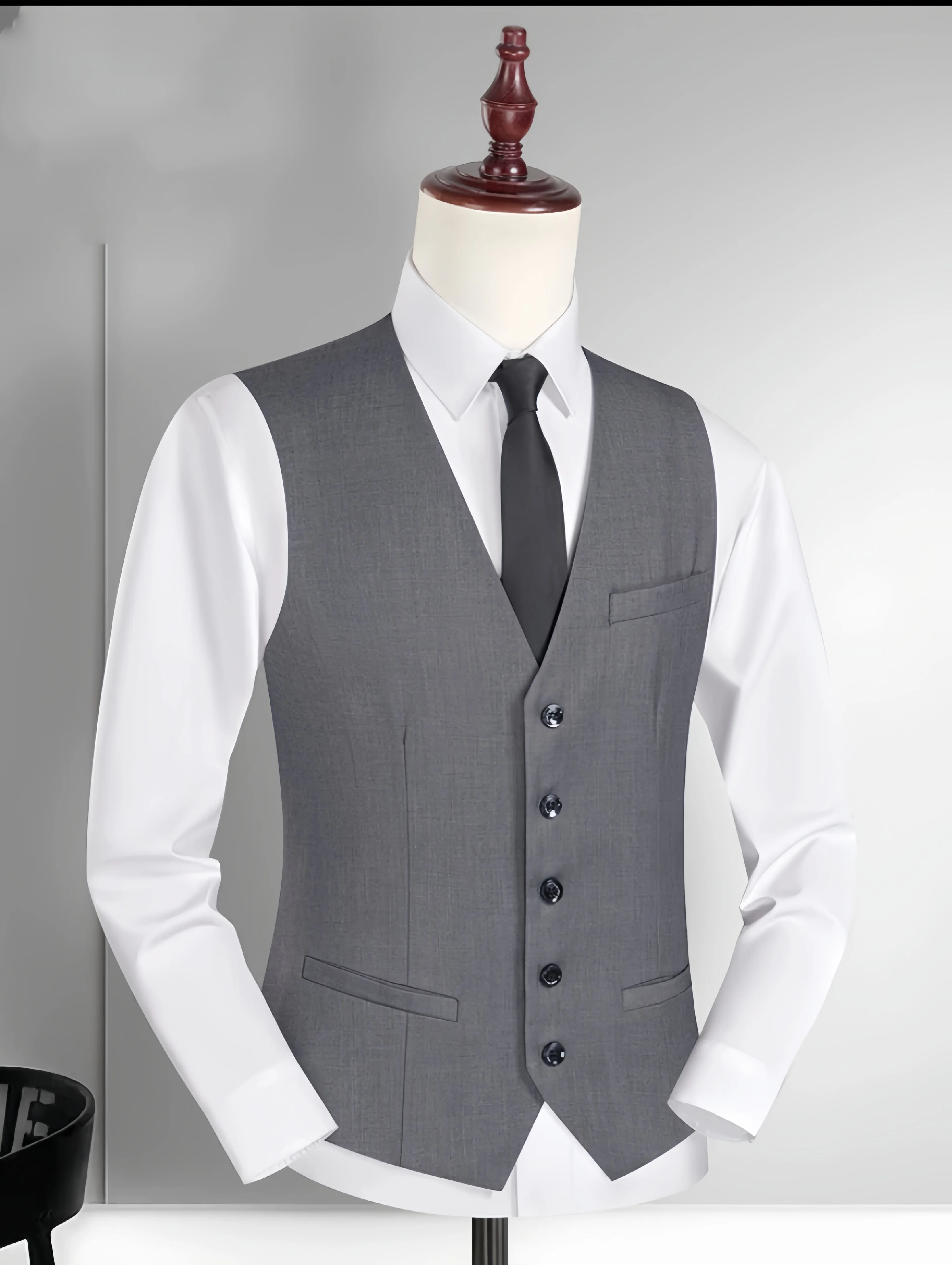 Модный однобортный костюм жилеты - Фотография_3