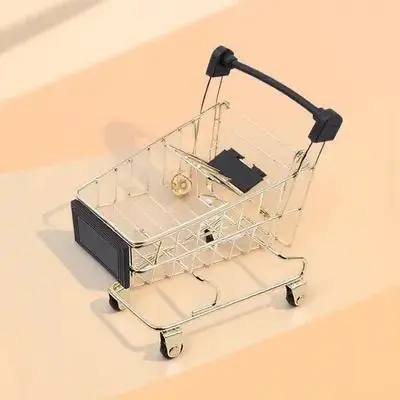 Мини-золотая корзина для хранения покупок для дома - Фотография_2