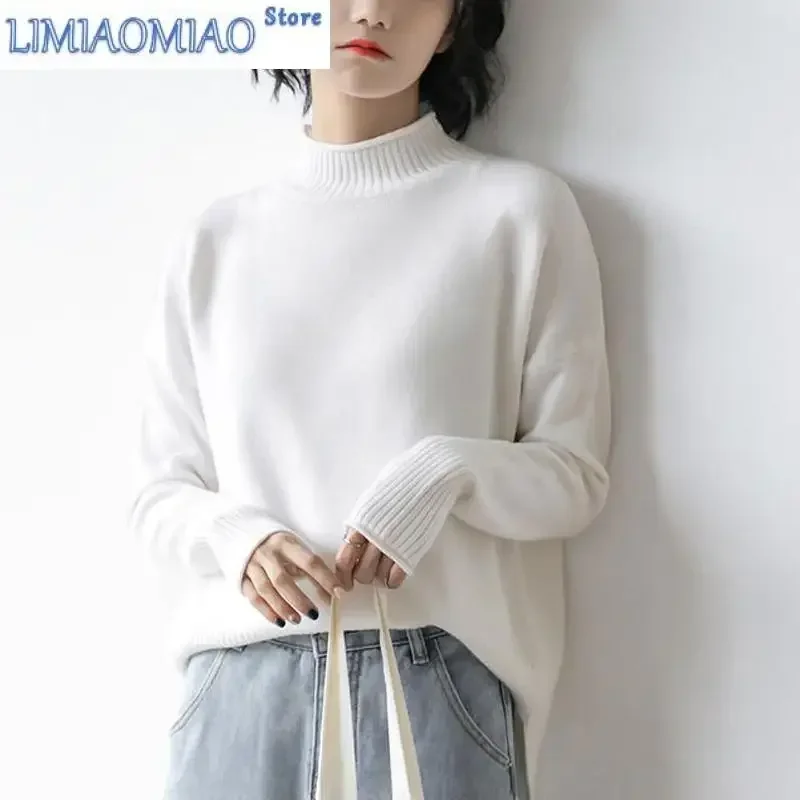 Осенне-зимняя модная черная вязаная нижняя рубашка - Фотография_3