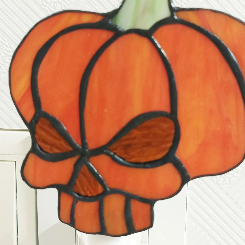 Витраж хэллоуин тыква ночник в - Фотография_4