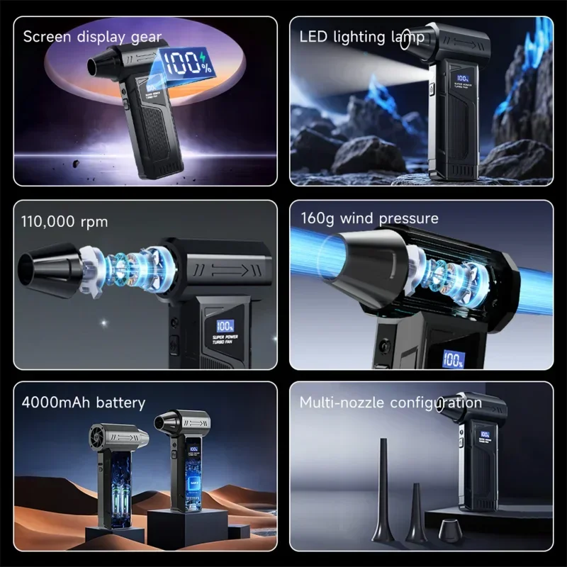 Беспроводной струйный вентилятор 990000 об/мин - Фотография_3