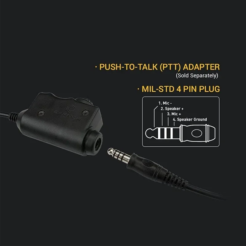 Тактическая тактическая гарнитура earmor ptt - Фотография_6