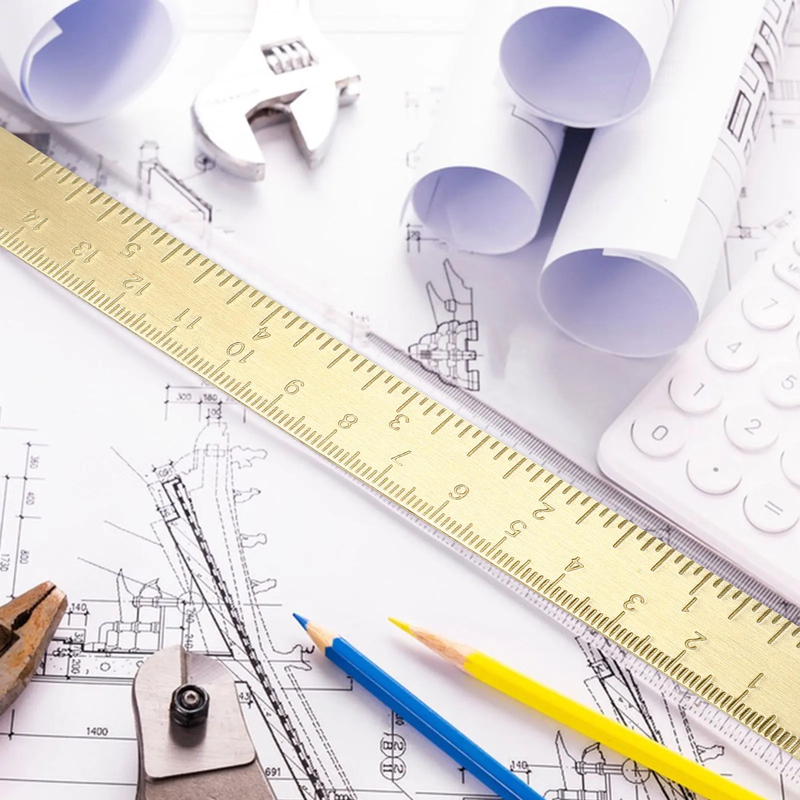 Ретро латунные прямые линейки - Фотография_5