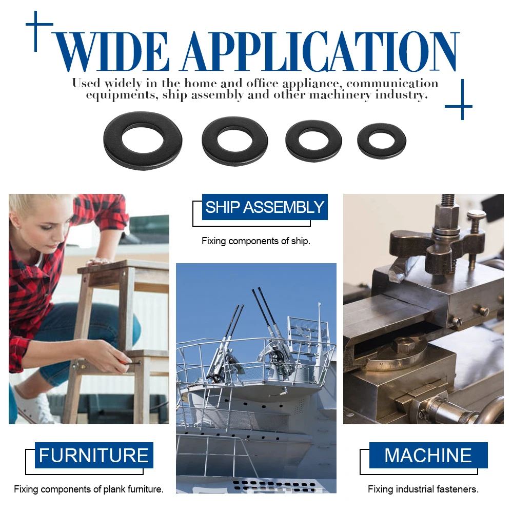 Черная плоская шайба m2 m2 - Фотография_3