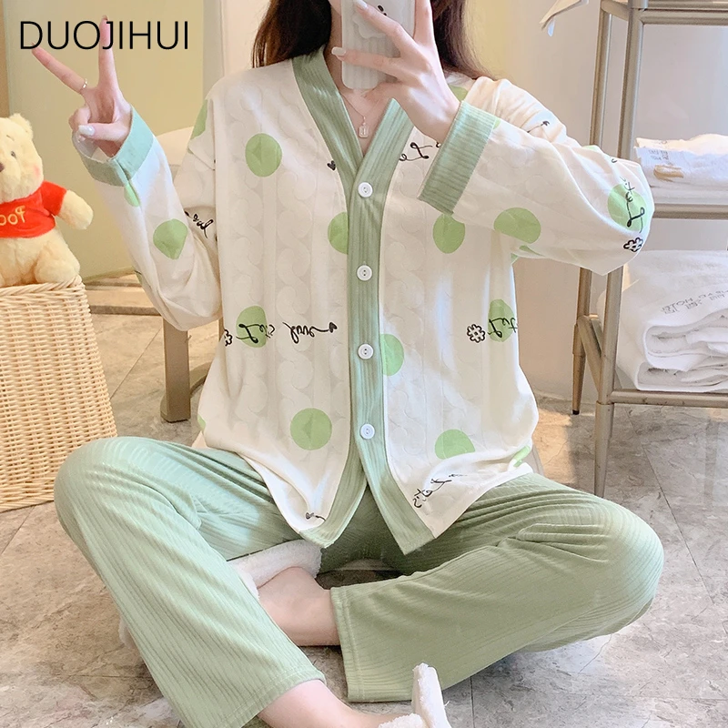 Duojihui классическая женская пижама из двух частей контрастных цветов