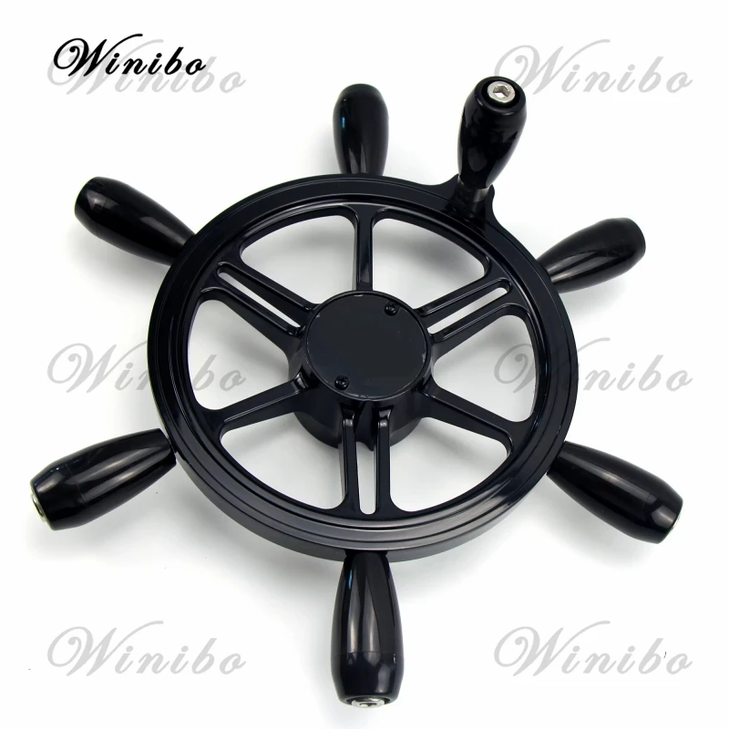 15-дюймовый морской руль из нержавеющей стали с 6 спицами и ручкой