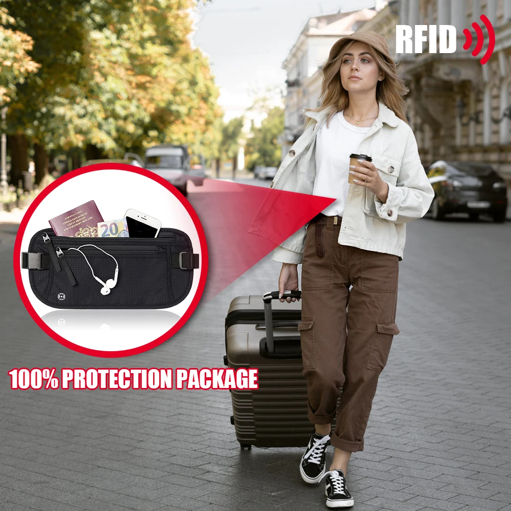 Пояс для денег для путешествий — тонкий держатель для паспорта rfid - Фотография_5