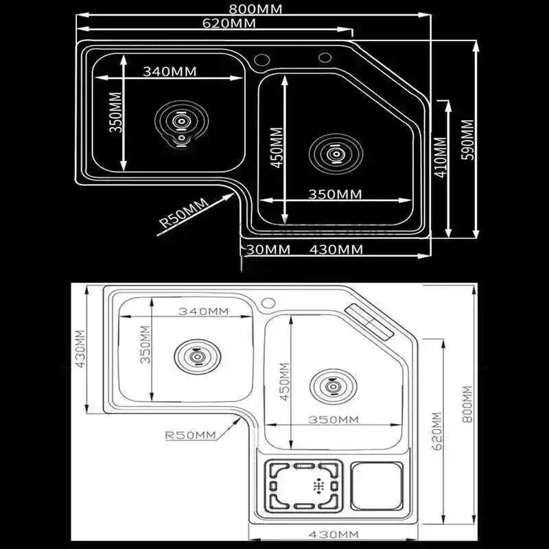 Угловые кухонные мойки из нержавеющей стали - Фотография_4