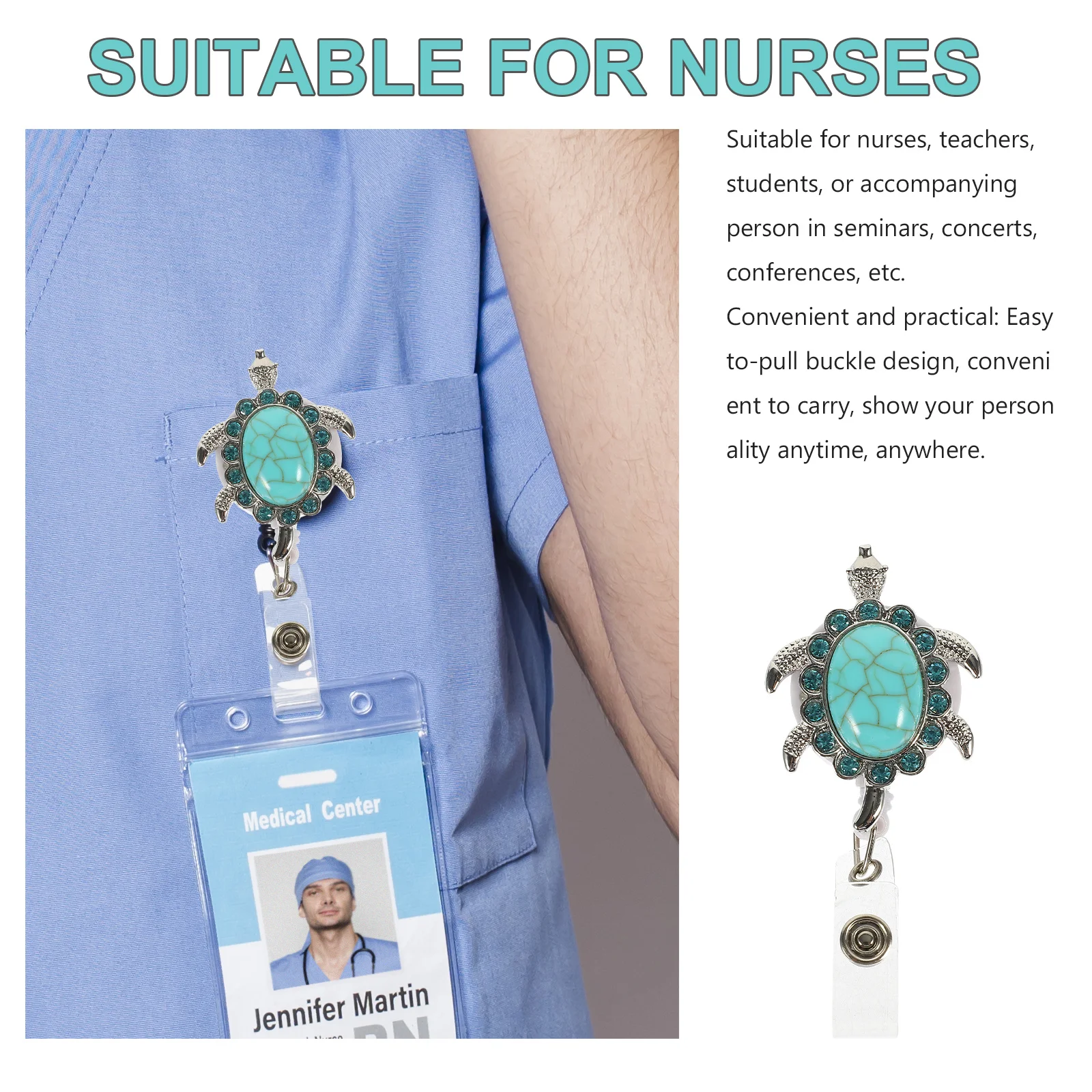 Выдвижная пряжка для бейджа в форме черепахи