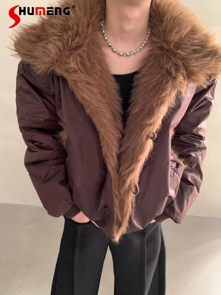 Мужские зимние новые стильные однотонные