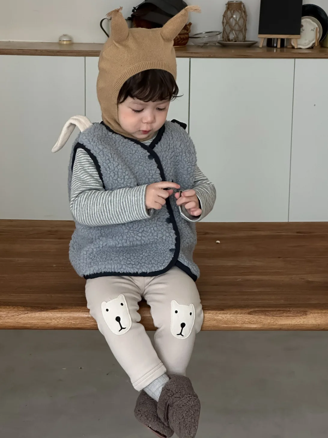 Зима 2022, новый детский плюшевый жилет без рукавов - Фотография_5