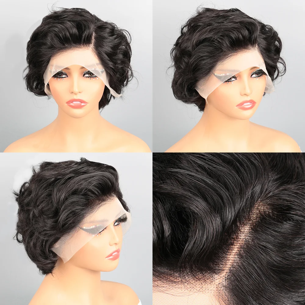 Парик pixie cut human hair straight13x4 - Фотография_6