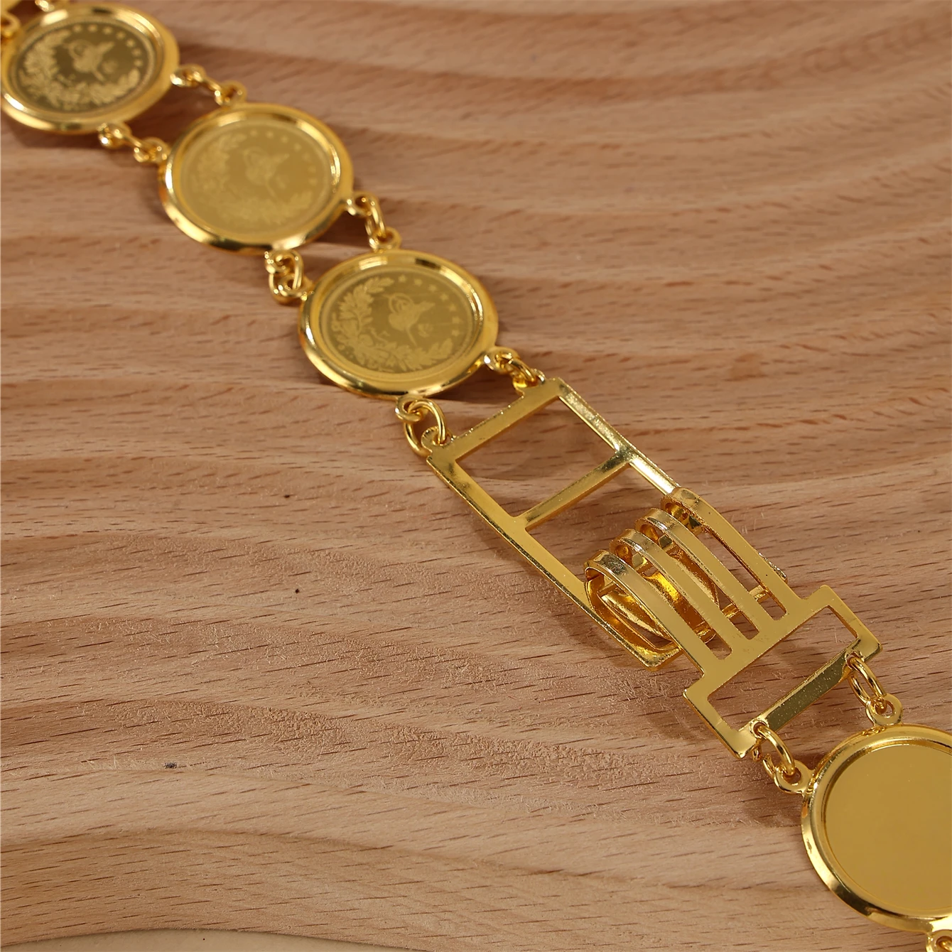 Модный алжирский свадебный пояс с золотым покрытием и монетами - Фотография_4