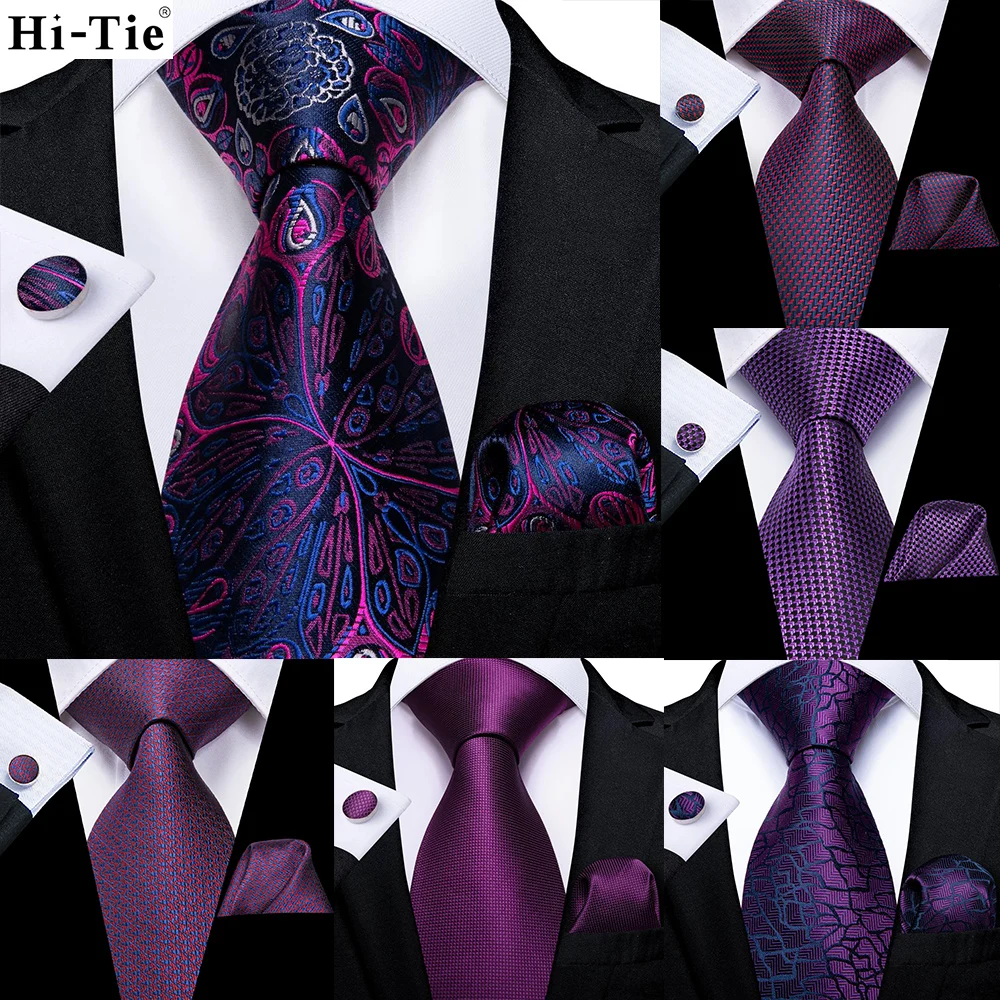 Hi-tie фиолетовый однотонный шелковый