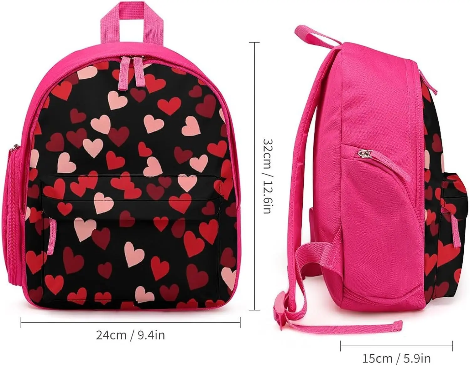 Красный рюкзак для ноутбука love hearts - Фотография_2