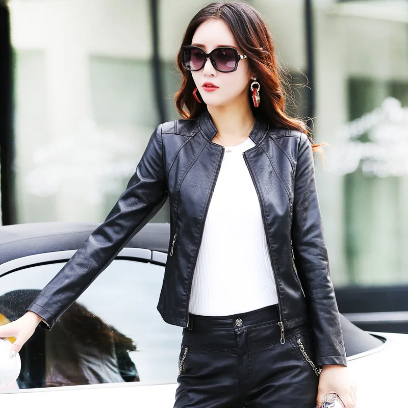 Новые женщины весна осень кожаная - Фотография_3