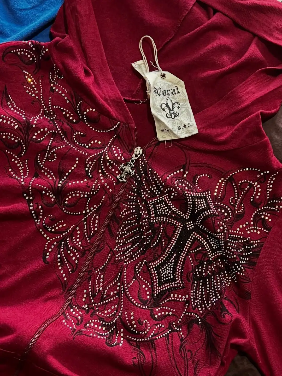 Affliction red masonry design толстовка - Фотография_4