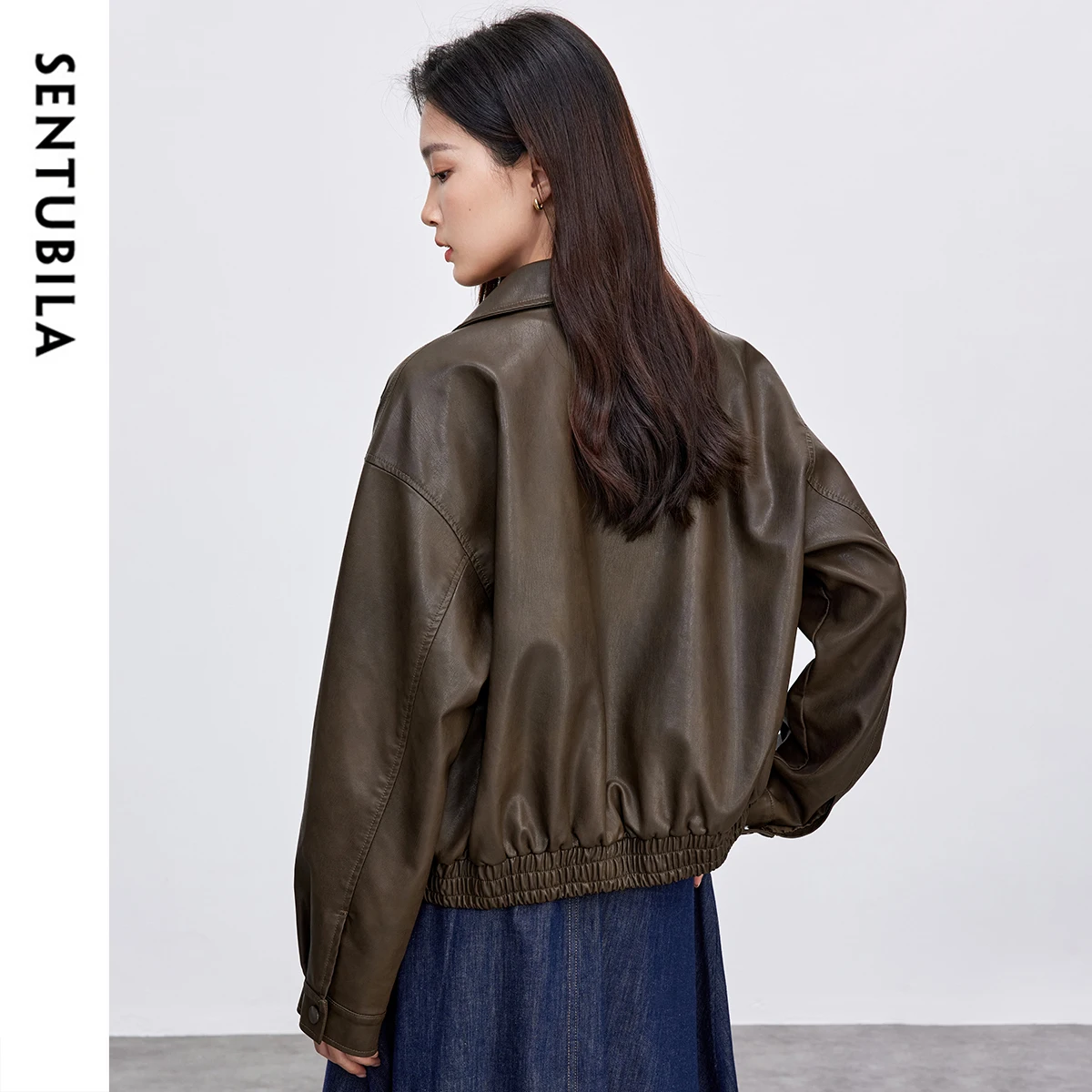 Sentubila женская кожаная куртка - Фотография_2