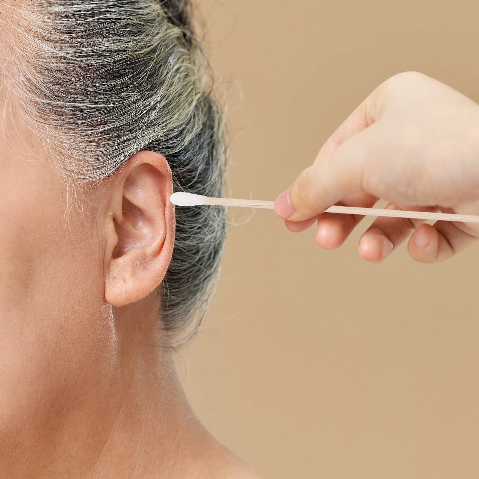 Ватные тампоны без пыли с длинной деревянной ручкой