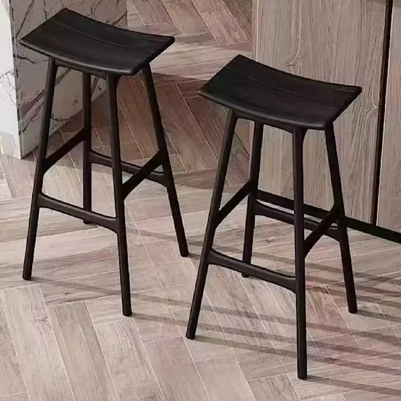 Японский декоративный барный стул с поддержкой спины - Фотография_3