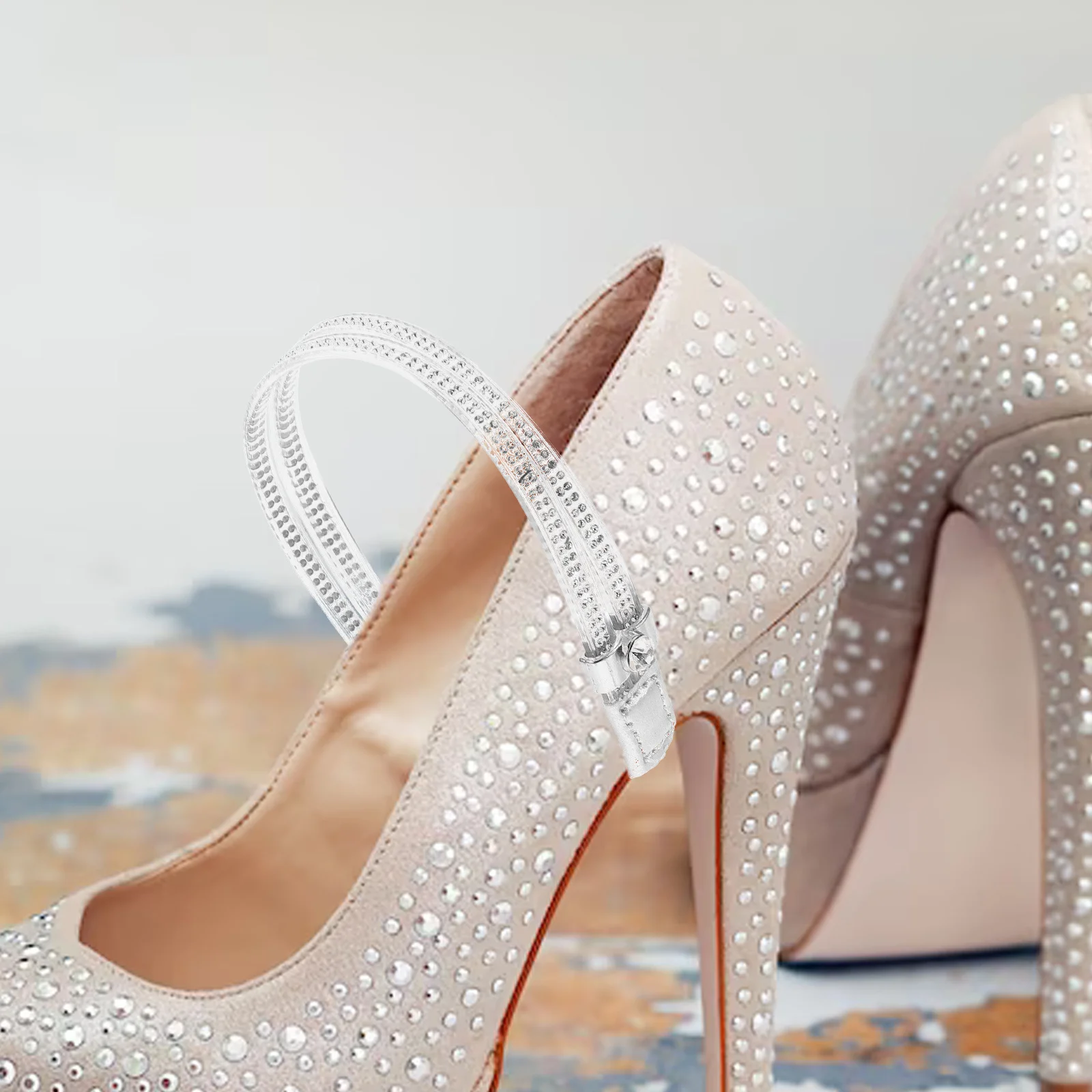 1 пара противоскользящих ремешков на высоком каблуке